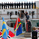 The Royal party disembarks in Tromsø (Photo: Cornelius Poppe / NTB scanpix)